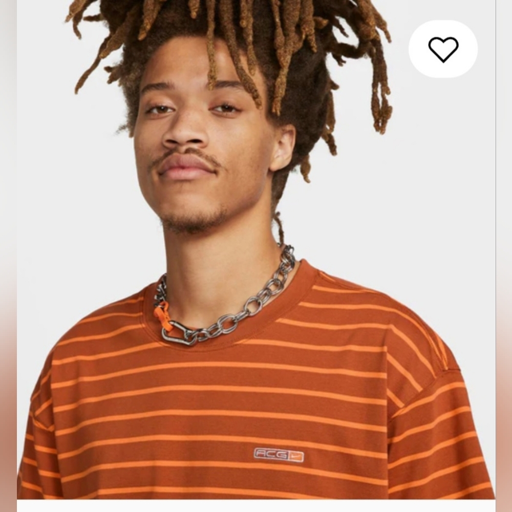 Nike ACG Stripe T-Shirt 'Orange Dri-Fit 2xl- TALL